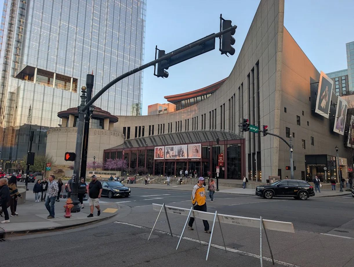 Country Music Hall of Fame building with piano-key windows