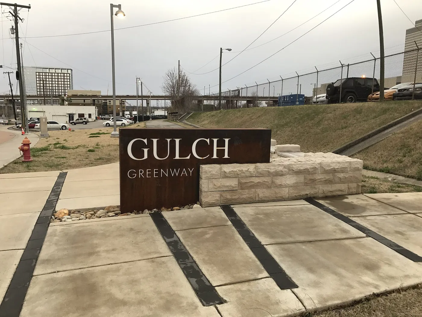 Greenway path through The Gulch neighborhood