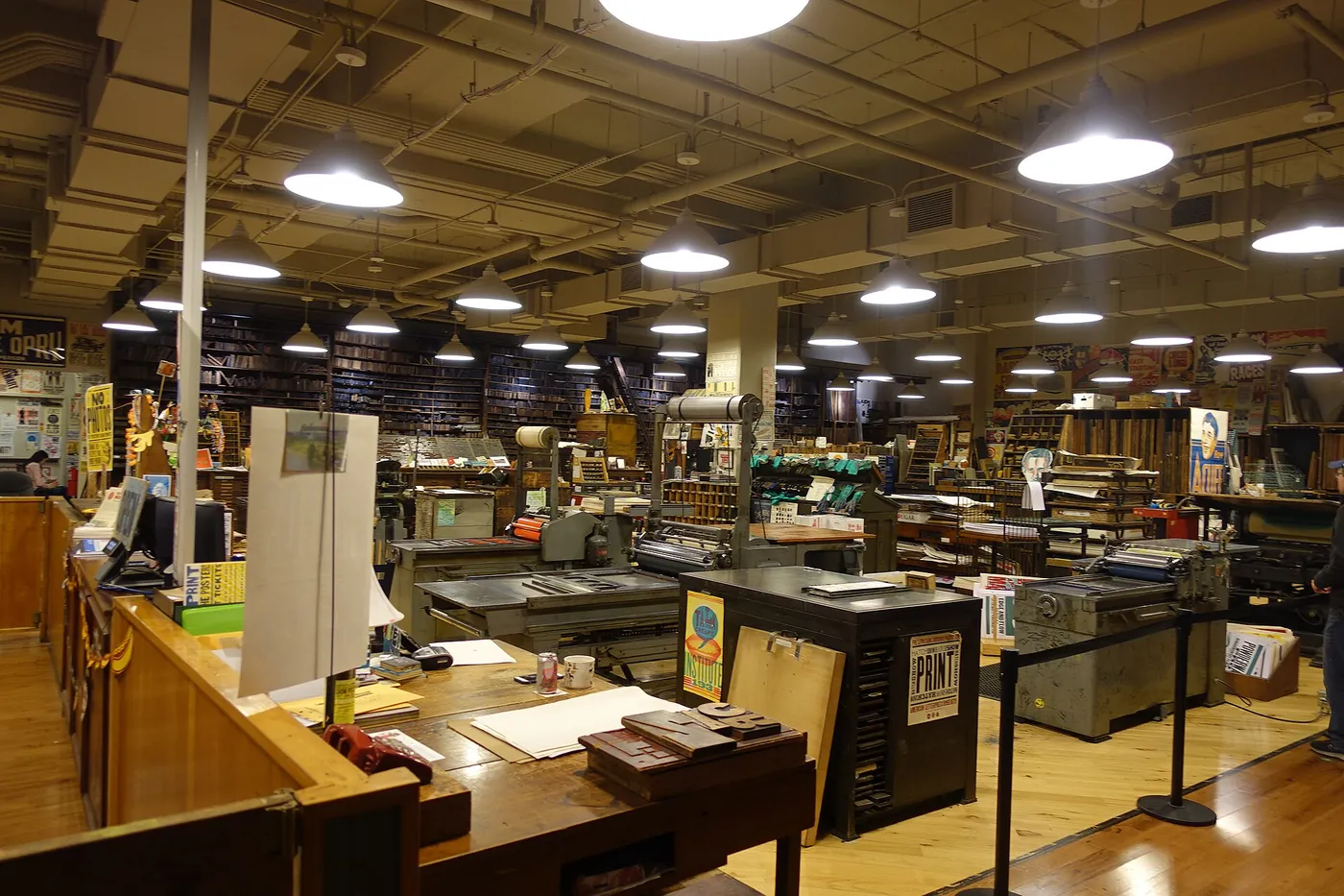 Interior of Hatch Show Print with letterpress posters