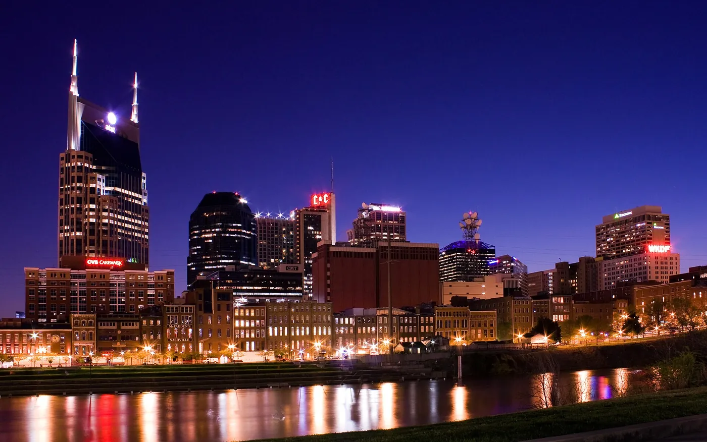 Nashville skyline across the Cumberland River